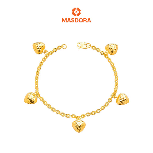 MASDORA 916 Gold Bracelet Rantai Tangan Emas ~ Shining Sauh Fluffy Love (5L) (EMAS 916/22K)