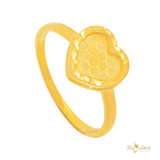 Masdora Honeycomb Love Gold Ring (Emas 916)