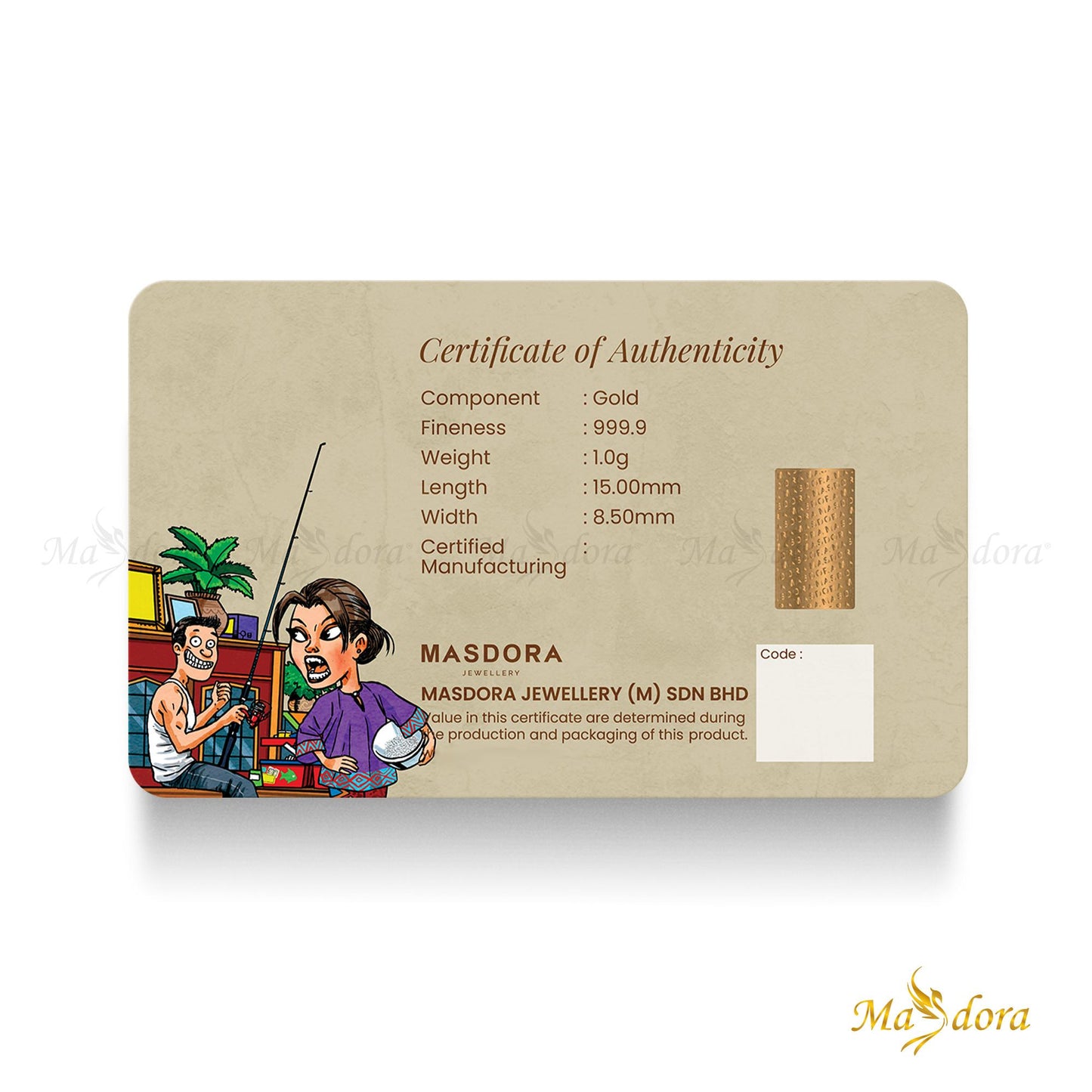 MASDORA 999.9 Gold Bar 1.00GM ~ Lifestyle Collection (Emas 999.9)