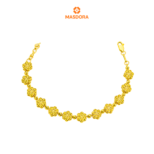 MASDORA 916 Gold Bracelet Rantai Tangan Emas ~ Golden Bloom (EMAS 916/22K)