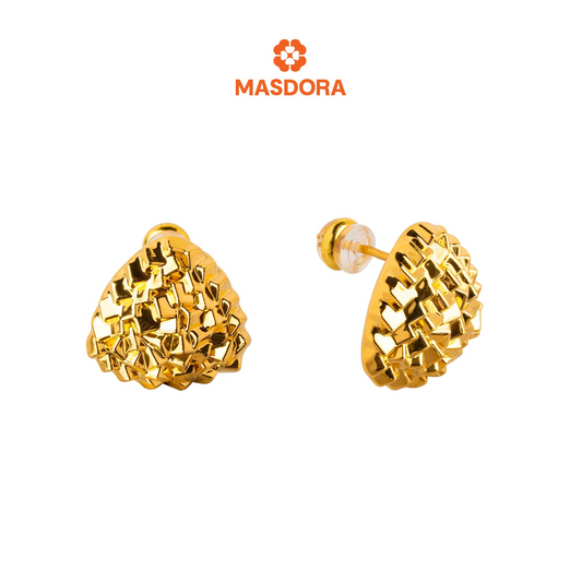 MASDORA 999 Gold Earring Earrings Emas ~ Golden Quartz Cutting (EMAS 999/24K)