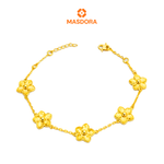 MASDORA 916 Gold Bracelet Rantai Tangan Emas ~ Sakura Bloom (EMAS 916/22K)