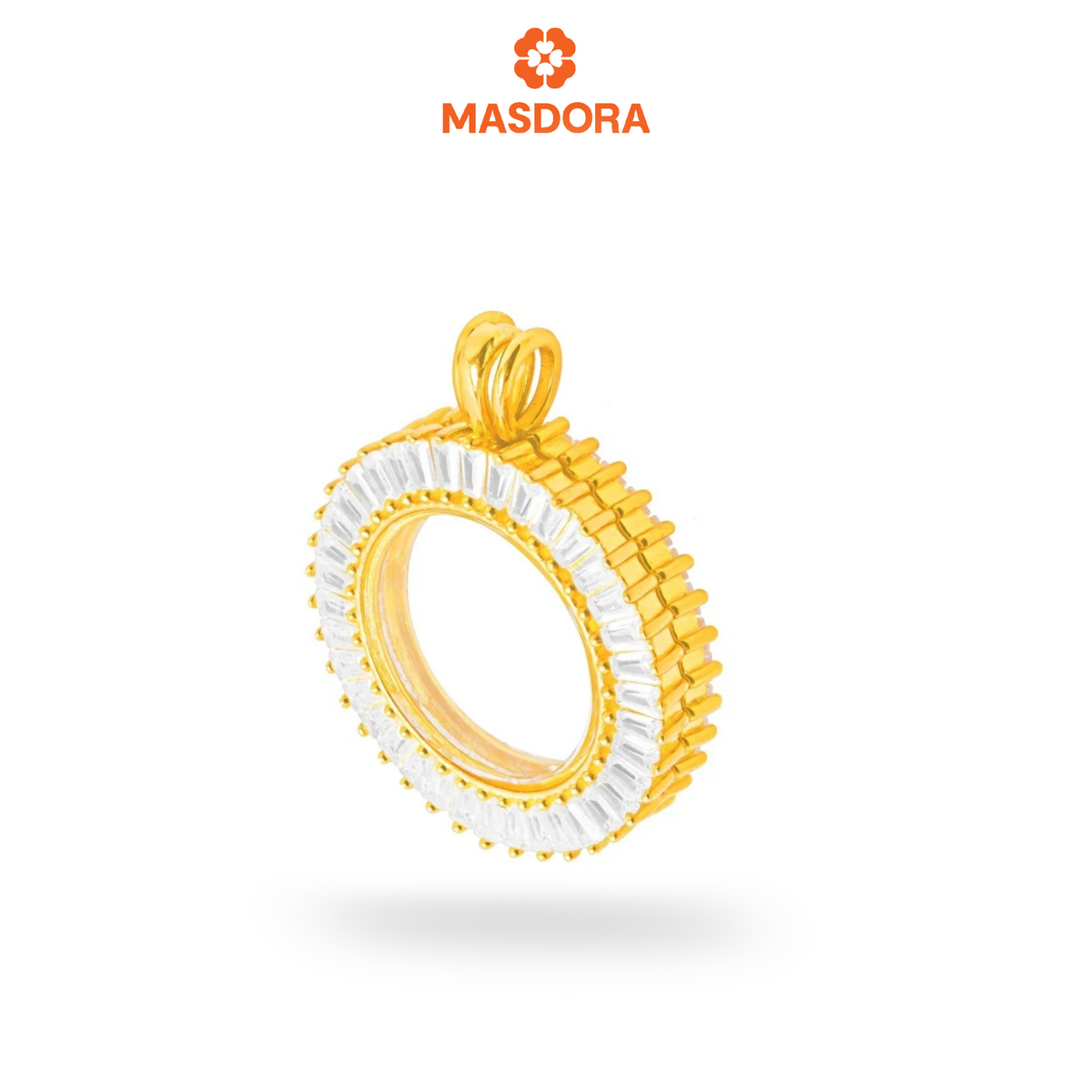 SILVERA 925 Silver Pendant Loket Perak ~ 24K Gold Plated Helios Medallion, 925 Silver By Masdora