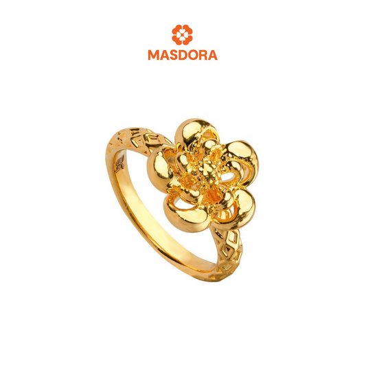 MASDORA 916 Gold Ring Rings Cincin Emas ~ HG Golden Blunt Rose (EMAS 916/22K)