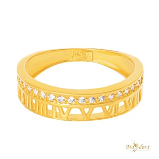 Masdora Sparkling Roman Gold Ring (Emas 916)