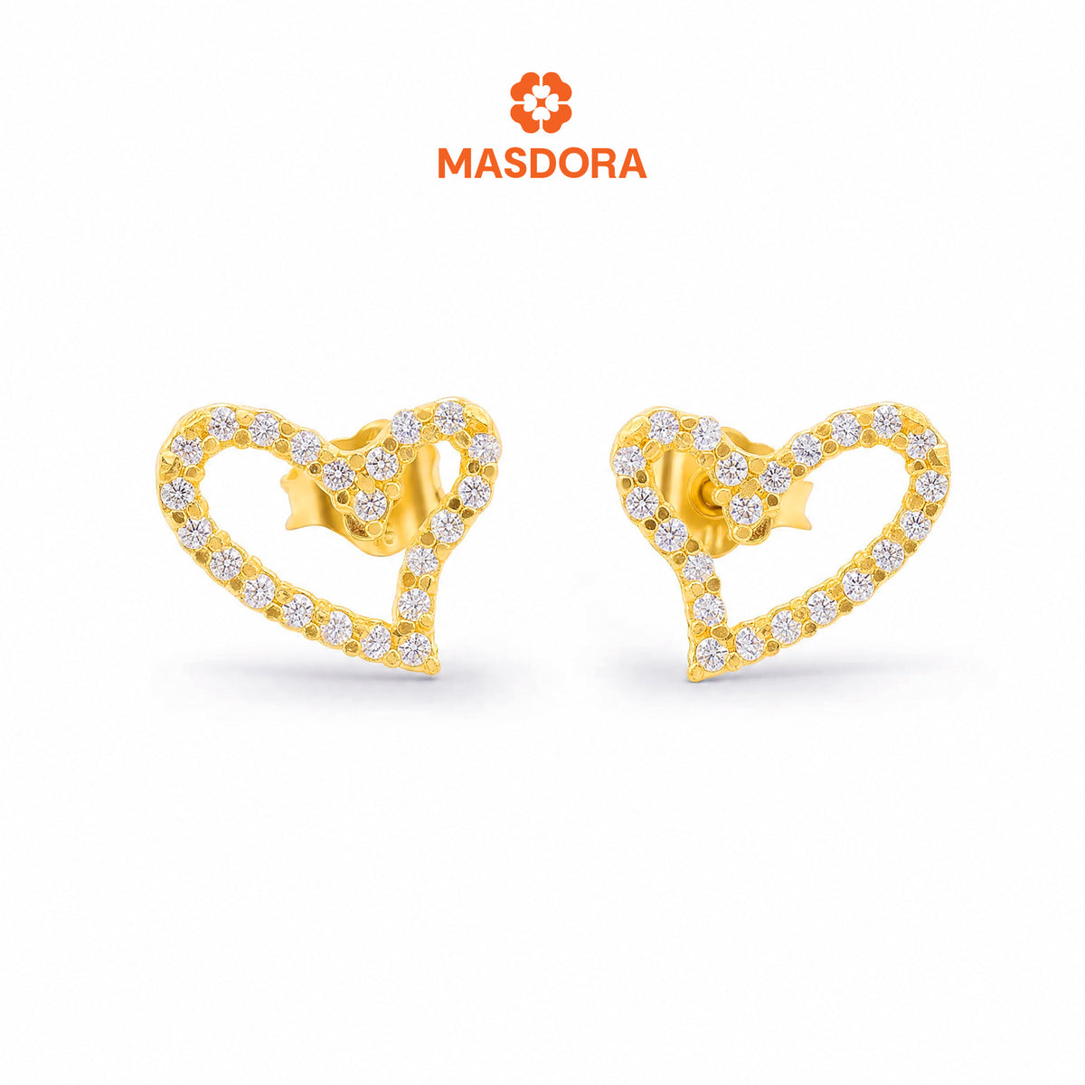 MASDORA 916 Gold Earrings Earring Subang Emas ~ Sparkling Sincero Stud (EMAS 916/22K)