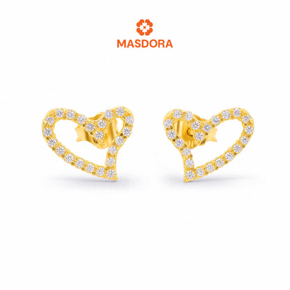 MASDORA 916 Gold Earrings Earring Subang Emas ~ Sparkling Sincero Stud (EMAS 916/22K)
