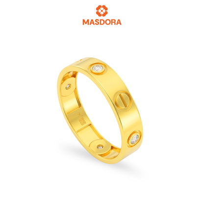 MASDORA 916 Gold Ring Rings Cincin Emas - Screw Mark Love (EMAS 916/22K)
