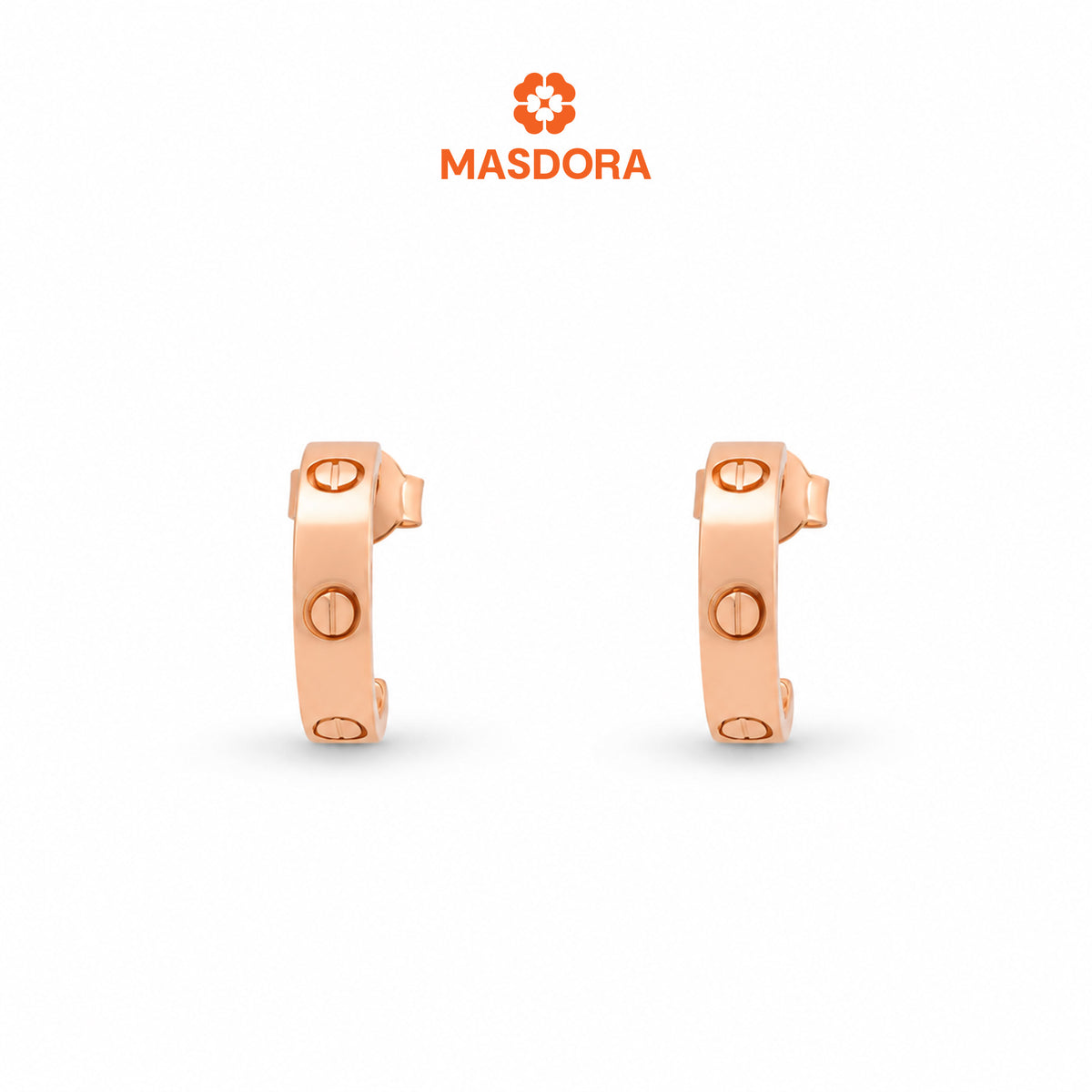MASDORA 916 Gold Earrings Earring Subang Emas ~ Rosé Gold Screw Mark (EMAS 916/22K)