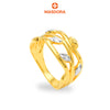 MASDORA 916 Gold Ring Rings Cincin Emas ~ Duotone Leafy Cross (EMAS 916/22K)
