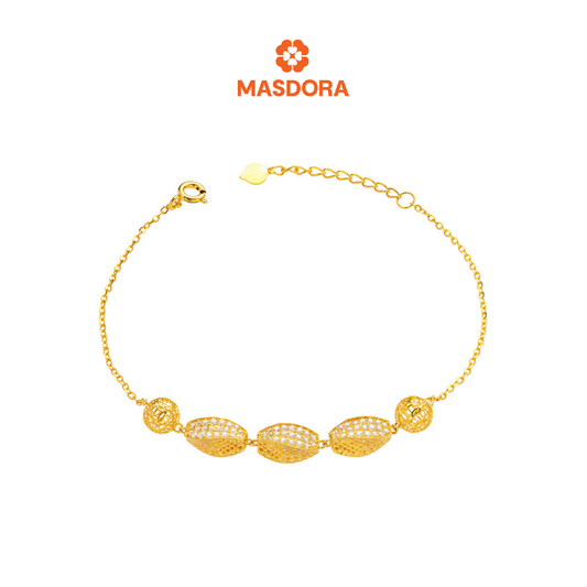 MASDORA 916 Gold Bracelet Rantai Tangan Emas ~ Sparkling Swivel Bead (EMAS 916/22K)