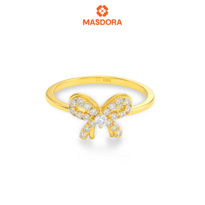 MASDORA 916 Gold Ring Rings Cincin Emas ~ Sparkling Cutie Ribbon (EMAS 916/22K)