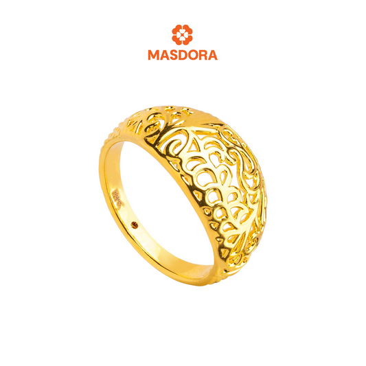 MASDORA 916 Gold Ring Rings Cincin Emas ~ HG Golden Flora Filigree (EMAS 916/22K)