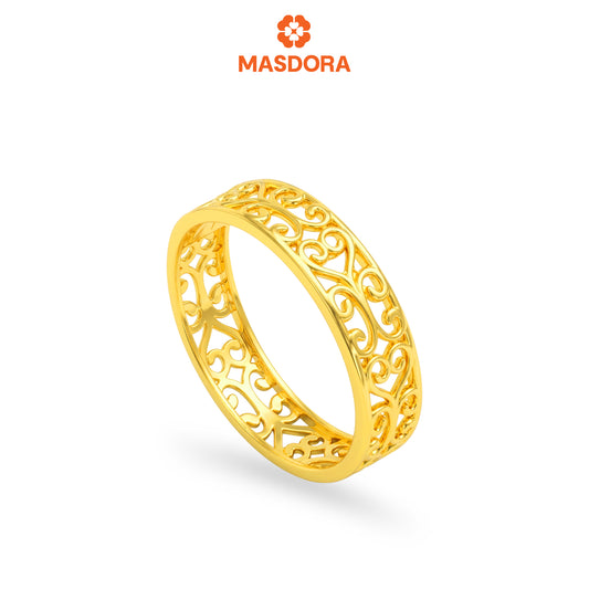 MASDORA 916 Gold Ring Rings Cincin Emas ~ Golden Filigree Band (EMAS 916/22K)