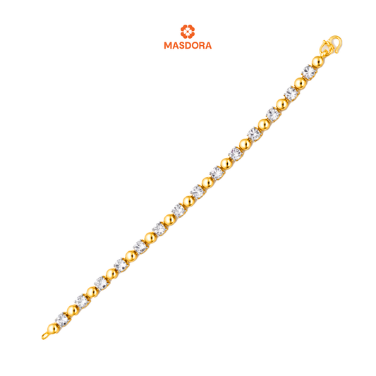 MASDORA 916 Gold Bracelet Rantai Tangan Emas ~ Diamond Cut 2 Tone (EMAS 916/22K)