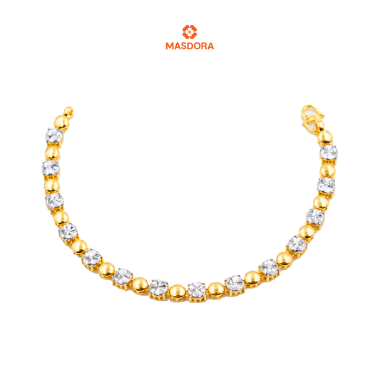 MASDORA 916 Gold Bracelet Rantai Tangan Emas ~ Diamond Cut 2C (EMAS 916/22K)