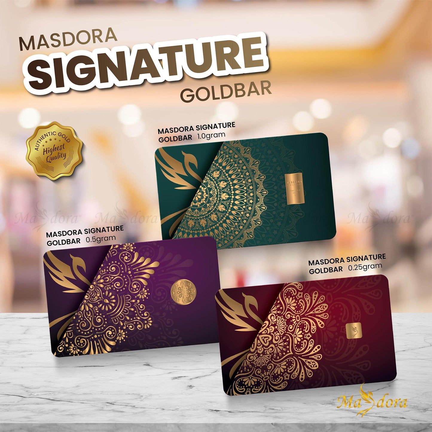 Masdora Signature Gold Bar 1g (Emas 999.9)