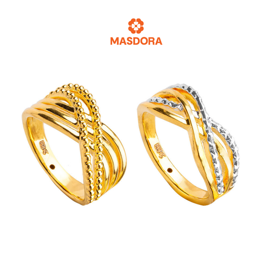 MASDORA 916 Gold Ring Rings Cincin Emas ~ HG Little Wave (EMAS 916/22K)