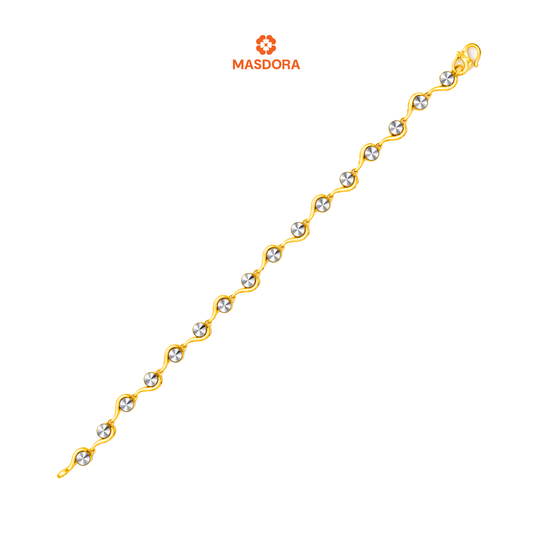 MASDORA 916 Gold Bracelet Rantai Tangan Emas ~ Diamond Swirl (EMAS 916/22K)