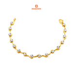 MASDORA 916 Gold Bracelet Rantai Tangan Emas ~ Diamond Swirl (EMAS 916/22K)