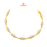 MASDORA 916 Gold Bracelet Rantai Tangan Emas ~ Diamond Trio Link (EMAS 916/22K)