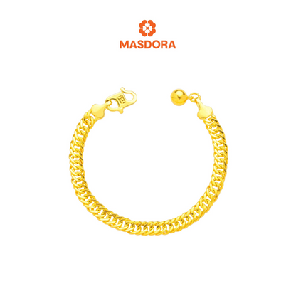 MASDORA 916 Gold Bracelet Rantai Tangan Emas ~ Lipan Licin Baby (EMAS 916/22K)