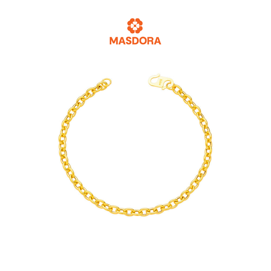MASDORA 916 Gold Bracelet Rantai Tangan Emas ~ Golden Hollow Chain (EMAS 916/22K)