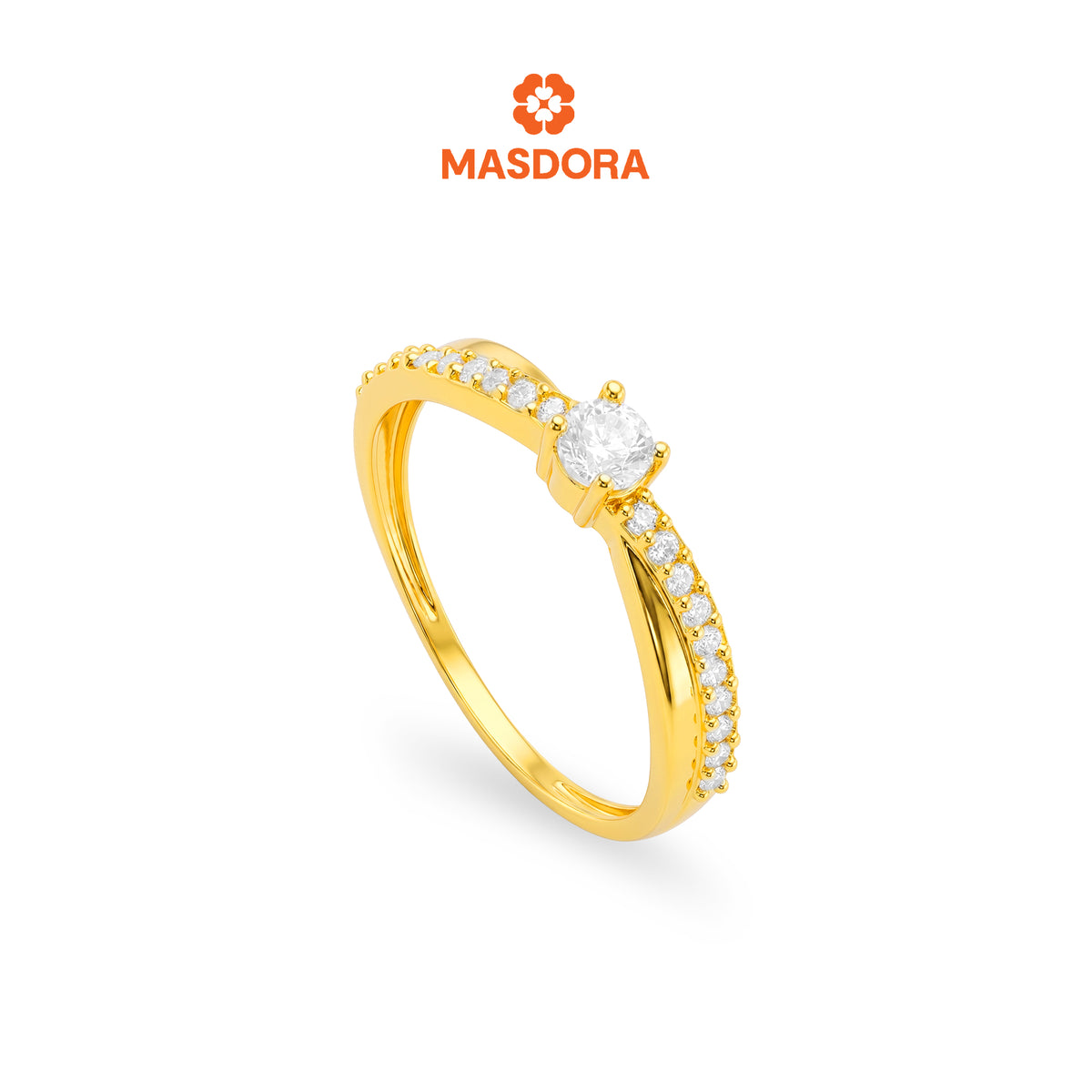 MASDORA 916 Gold Ring Rings Cincin Emas ~ Sparkling Solitaire (EMAS 916/22K)
