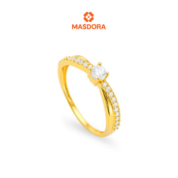 MASDORA 916 Gold Ring Rings Cincin Emas ~ Sparkling Solitaire (EMAS 916/22K)