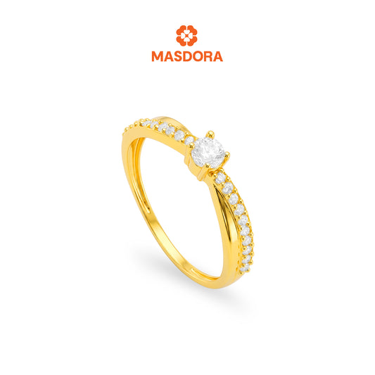 MASDORA 916 Gold Ring Rings Cincin Emas ~ Sparkling Solitaire (EMAS 916/22K)