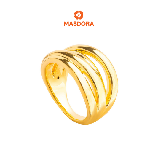 MASDORA 916 Gold Ring Rings Cincin Emas ~ HG Wide Snowdrop Petal (EMAS 916/22K)