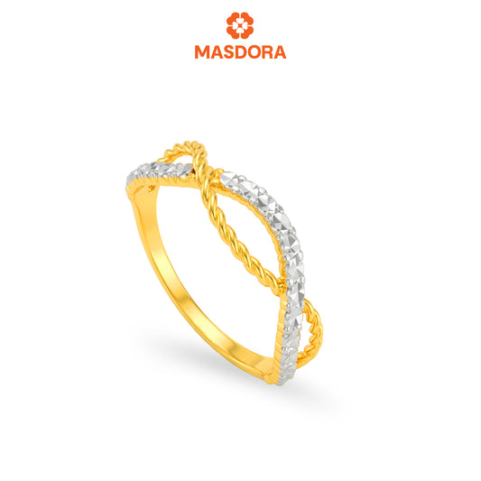 MASDORA 916 Gold Ring Rings Cincin Emas ~ Duotone Intertwine Rope Cutting (EMAS 916/22K)