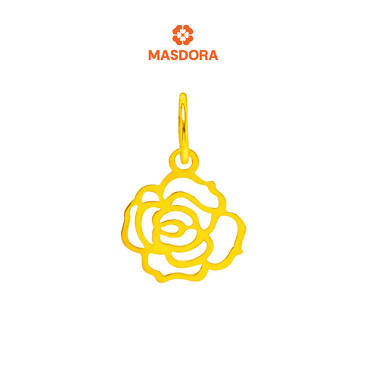 MASDORA 916 Gold Pendant Loket Emas ~ Mini Golden Rose (EMAS 916/22K)
