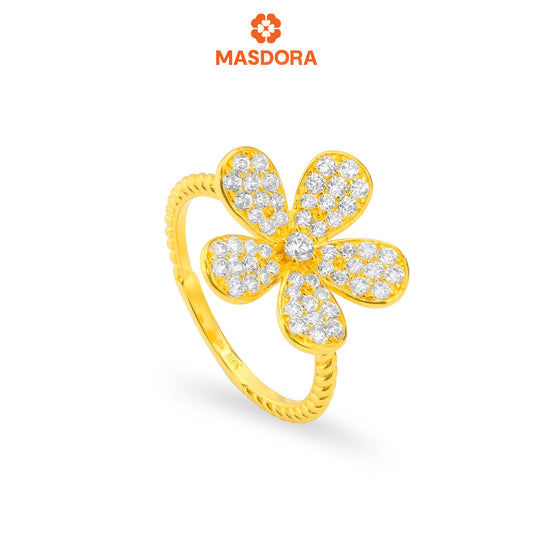 MASDORA 916 Gold Ring Rings Cincin Emas ~ Sparkling Flower Rope (EMAS 916/22K)