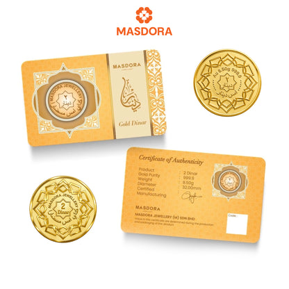 MASDORA 999.9 Gold 2 Dinar (8.50GM) Signature Series (EMAS 999.9/24K)