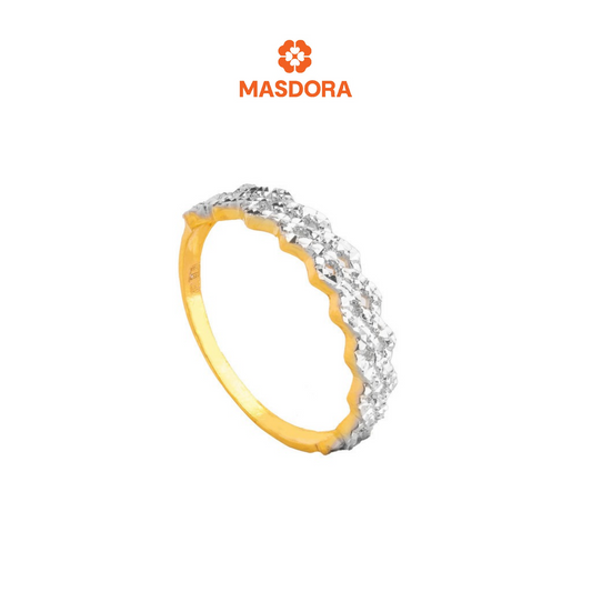 MASDORA 916 Gold Ring Rings Cincin Emas ~ Duotone Hexagonal Chain Cutting (EMAS 916/22K)