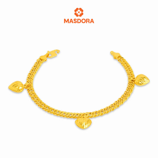 MASDORA 916 Gold Bracelet Rantai Tangan Emas ~ Kait Lipan 3L (EMAS 916/22K)