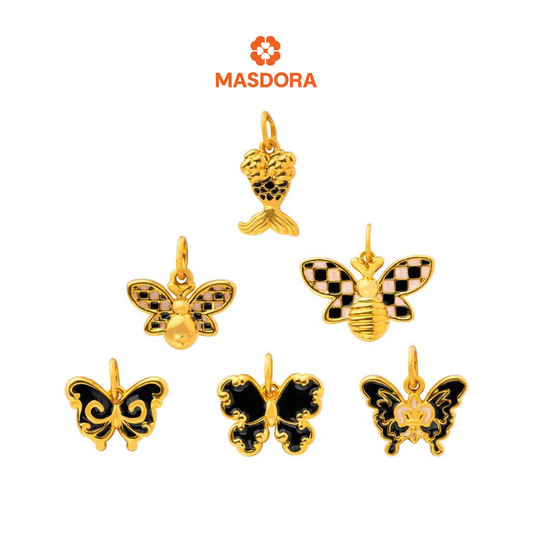 MASDORA 999 Gold Pendant Loket Emas ~ (BLACK) Mother Nature Edition  (EMAS 999/24K)