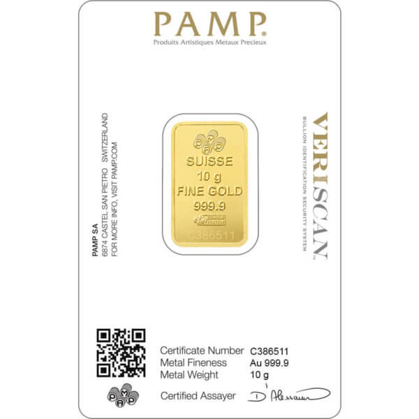 MASDORA X PAMP Suisse Lady Fortuna Gold Minted Bar - 10g (Emas 999.9)