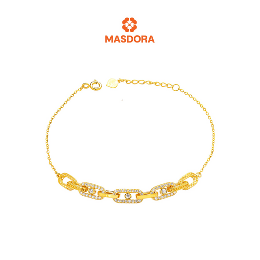 MASDORA 916 Gold Bracelet Rantai Tangan Emas ~ Sparkling Anchor Chain (EMAS 916/22K)