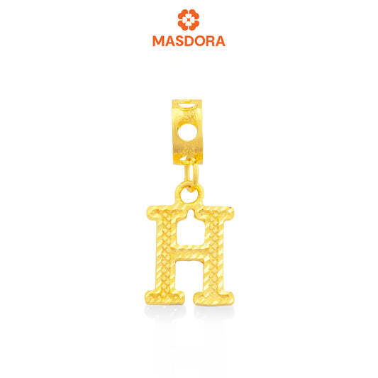 MASDORA 916 Gold Charms Charm Emas ~ Alphabet H (EMAS 916/22K)