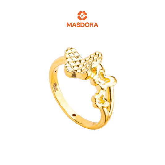 MASDORA 916 Gold Ring Rings Cincin Emas ~ HG Triple Genuine Butterfly (EMAS 916/22K)
