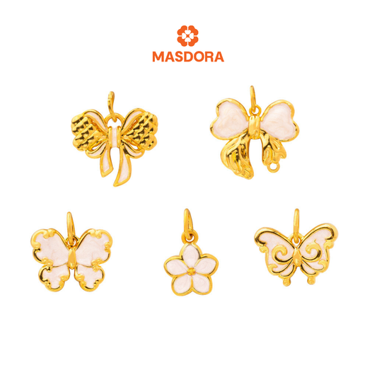 MASDORA 999 Gold Pendant Loket Emas ~ (WHITE) Mother Nature Edition  (EMAS 999/24K)