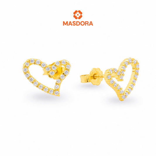 MASDORA 916 Gold Earrings Earring Subang Emas ~ Sparkling Sincero Stud (EMAS 916/22K)