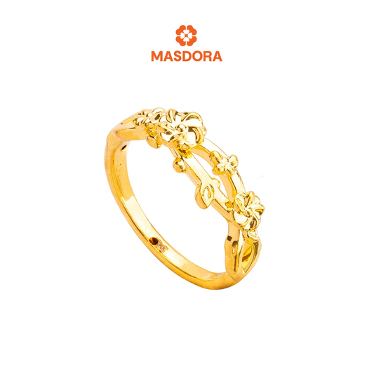 MASDORA 916 Gold Ring Rings Cincin Emas ~ HG Golden Infinity Flora (EMAS 916/22K)