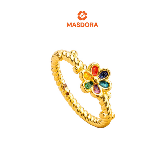 MASDORA 916 Gold Ring Rings Cincin Emas ~ HG Rainbow Flower Rope (EMAS 916/22K)