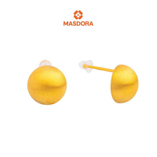 MASDORA 999 Gold Earring Earrings Emas ~ Brushy Button (EMAS 999/24K)
