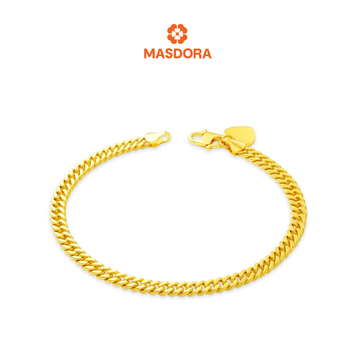 MASDORA 916 Gold Bracelet Rantai Tangan Emas ~ Lipan Licin (4mm) (EMAS 916/22K)