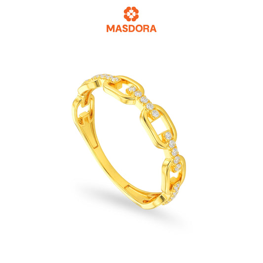 MASDORA 916 Gold Ring Rings Cincin Emas ~ Sparkling Links Of Love (EMAS 916/22K)