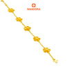 MASDORA 916 Gold Bracelet Rantai Tangan Emas ~ Golden Curved Fleurs (EMAS 916/22K)